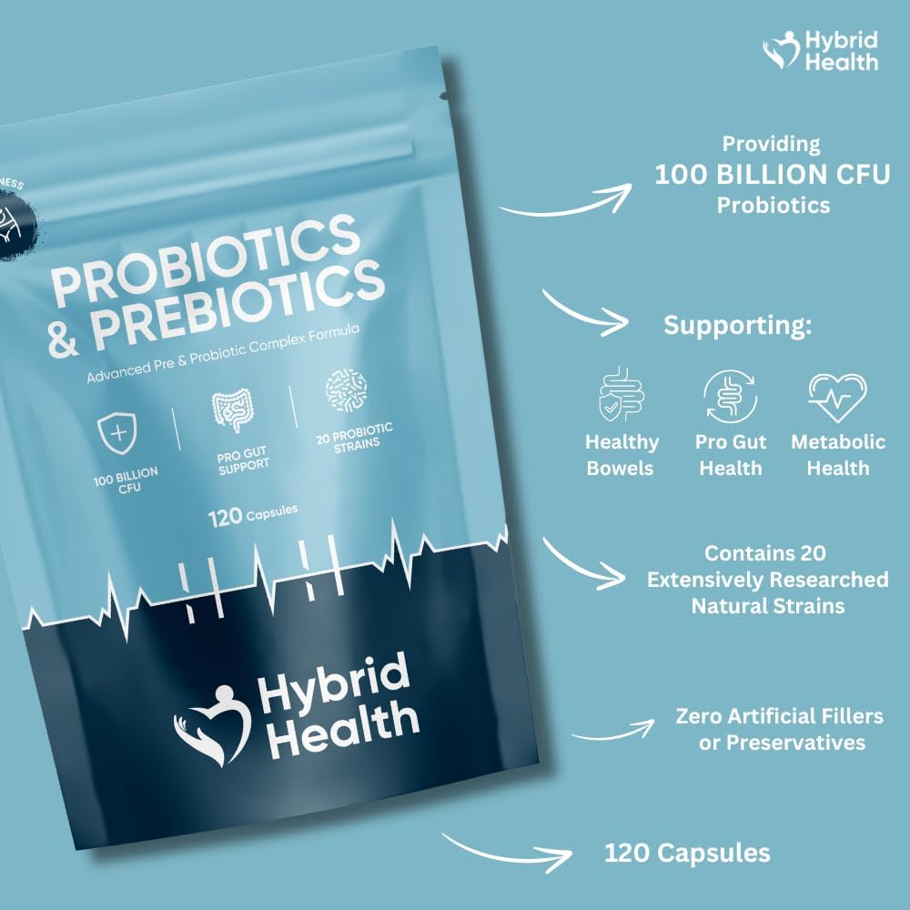 Hybrid Health Probiotics & Prebiotics Complex | 120 Vegan Capsules