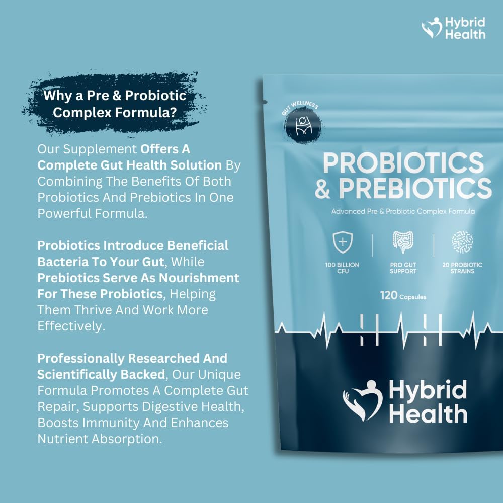 Hybrid Health Probiotics & Prebiotics Complex | 120 Vegan Capsules