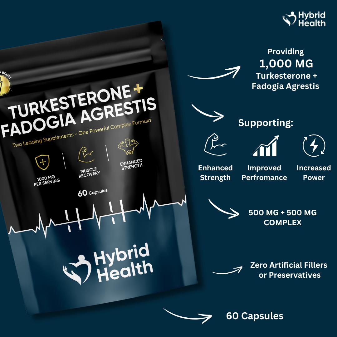 Hybrid Health Turkesterone & Fadogia Agrestis Complex | 60 Capsules | 30 Days Supply